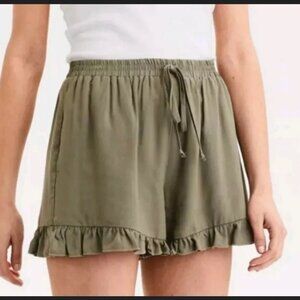 American Eagle Outfitters Olive Green High Rise Ruffle Shorts - XS